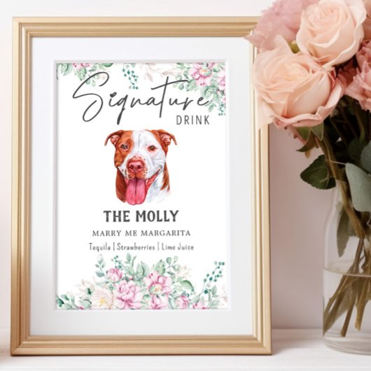 Pit Bull Dog Signature Drink Teken Poster