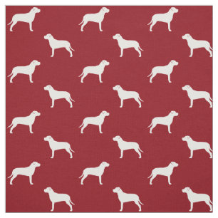 Pit Bull Dog Silhouetten rood en wit patroon Stof
