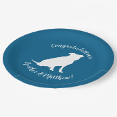 Pit Bull Dog Theme Baby shower Blue Boy Pitbull Papieren Bordje (Gekanteld)