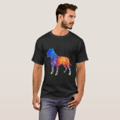 Pit Bull Dog Waterverf Art Design T-shirt (Voorkant volledig)