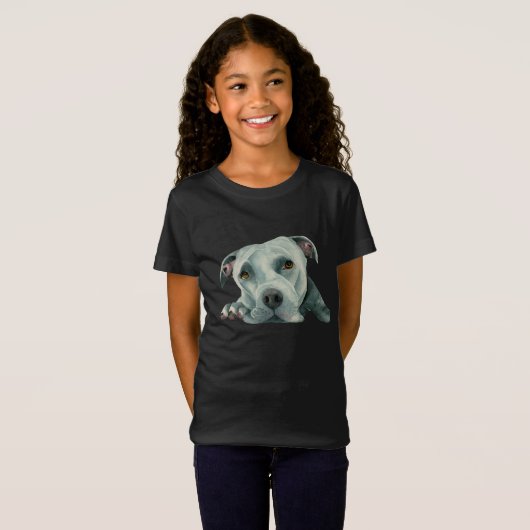 Pit Bull Dog Waterverf | Big Ol Head T-shirt (Voorkant volledig)