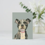 Pit Bull Dog Waterverf Painting Briefkaart (Staand voorkant)