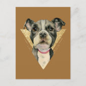 Pit Bull Dog Waterverf Schilderen 3 Briefkaart (Voorkant)