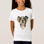 Pit Bull Dog Waterverf Schilderen 4 T-shirt (Voorkant)