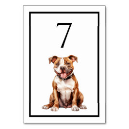 Pit Bull Dog Waterverf Tafelnummer