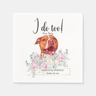 Pit Bull Dog Wedding Cocktail Napkins Servet