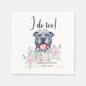 Pit Bull Dog Wedding Cocktail Napkins Servet (Voorkant)