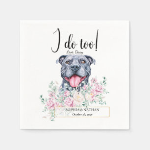 Pit Bull Dog Wedding Cocktail Napkins Servet