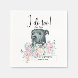 Pit Bull Dog Wedding Cocktail Napkins Servet