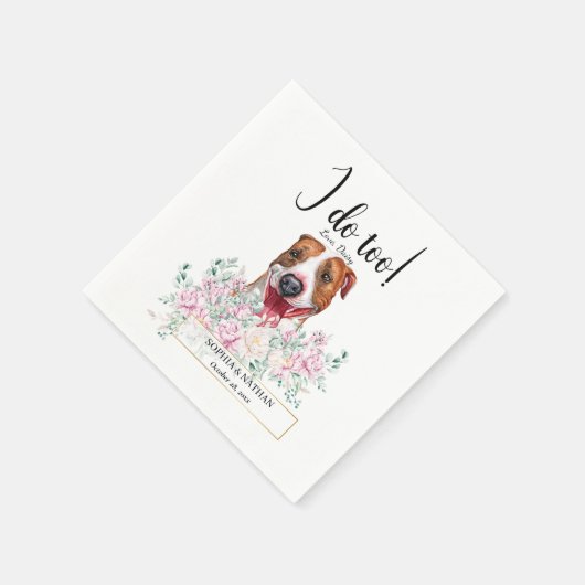 Pit Bull Dog Wedding Cocktail Napkins Servet (Hoek)