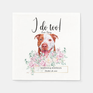 Pit Bull Dog Wedding Cocktail Napkins Servet