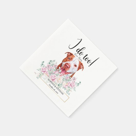 Pit Bull Dog Wedding Cocktail Napkins Servet (Hoek)