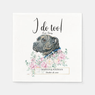 Pit Bull Dog Wedding Cocktail Napkins Servet
