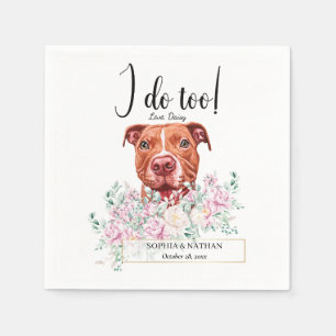 Pit Bull Dog Wedding Cocktail Napkins Servet