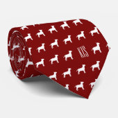 Pit Bull Dogs Patroon Monogrammed Dierenarts Stropdas (Opgerold)