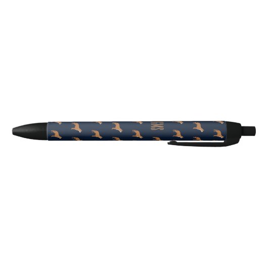 Pit Bull Dogs Pattern Monogramed Zwarte Inkt Pen (Bodem)