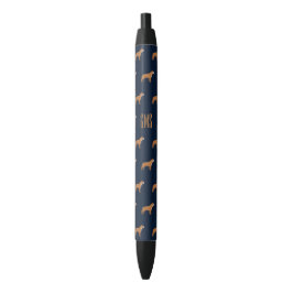 Pit Bull Dogs Pattern Monogramed Zwarte Inkt Pen