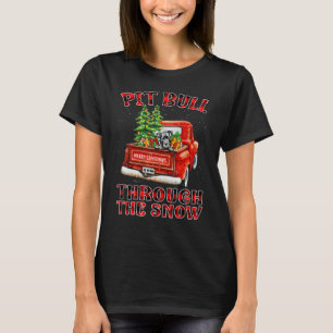 Pit Bull door de sneeuwkerstak T-shirt