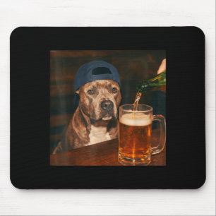 Pit Bull Drinkend Bier Shirt Grappige Vaderdag Hon Muismat