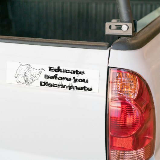 Pit Bull Educate Bumpersticker (Op Truck)