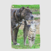 Pit Bull en Cat Golfhanddoek (Voorkant)