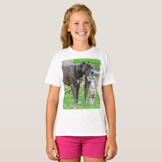 Pit Bull en Cat T-shirt (Voorkant volledig)