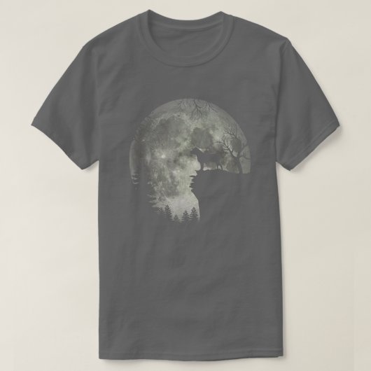 Pit bull en Moon Halloween T-shirt (Design voorkant)