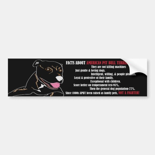Pit Bull FactsBlk Bumpersticker (Voorkant)