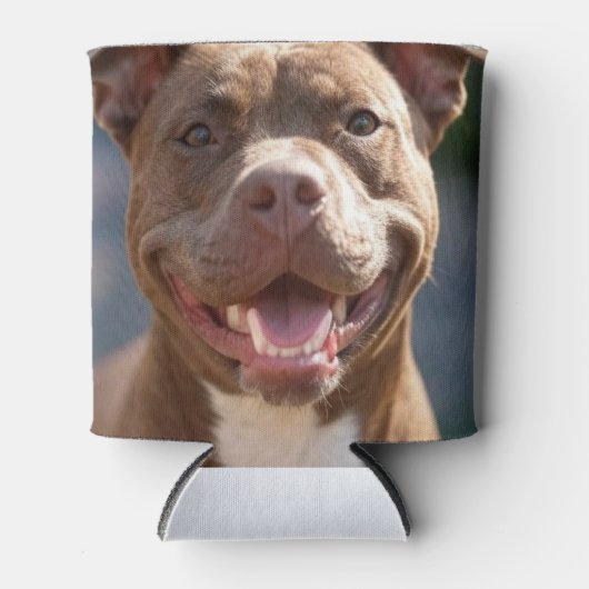 Pit Bull-foto toevoegen aanpassen Blikjeskoeler (Voorkant)