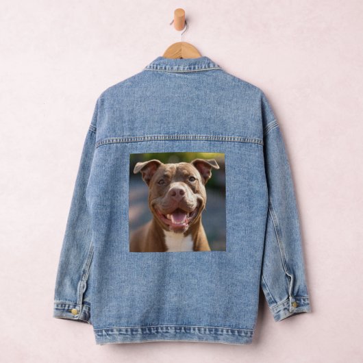 Pit Bull-foto toevoegen aanpassen Denim Jacket (Hangar)