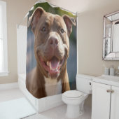 Pit Bull-foto toevoegen aanpassen Douchegordijn (In situ)