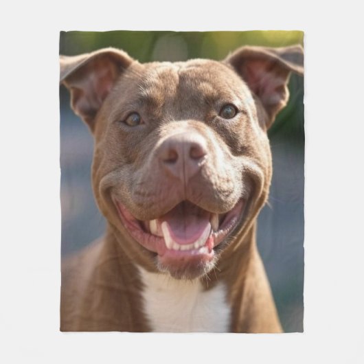 Pit Bull-foto toevoegen aanpassen Fleece Deken (Voorkant)
