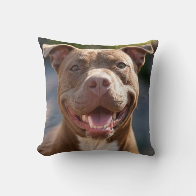 Pit Bull-foto toevoegen aanpassen Kussen (Voorkant)