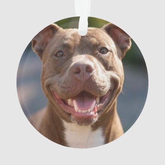Pit Bull-foto toevoegen aanpassen Ornament (achterkant)