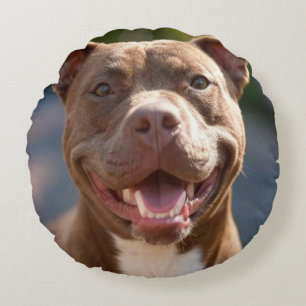 Pit Bull-foto toevoegen aanpassen Rond Kussen