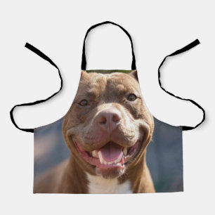 Pit Bull-foto toevoegen aanpassen Schort