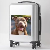 Pit Bull-foto toevoegen aanpassen Sticker (Koffer)