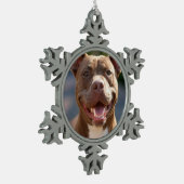 Pit Bull-foto toevoegen aanpassen Tin Sneeuwvlok Ornament (Links)