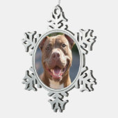 Pit Bull-foto toevoegen aanpassen Tin Sneeuwvlok Ornament (Rechts)