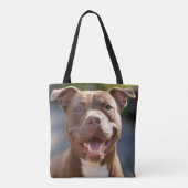 Pit Bull-foto toevoegen aanpassen Tote Bag (Achterkant)