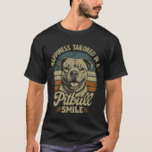 Pit Bull, geluk op maat van een Pitbull glimlach T-shirt (Voorkant)