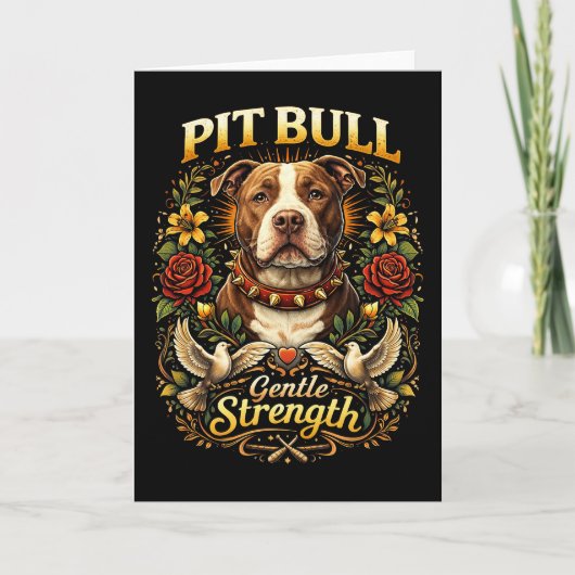 Pit Bull: Gentle Strength Feestdagen Kaart (Voorkant)