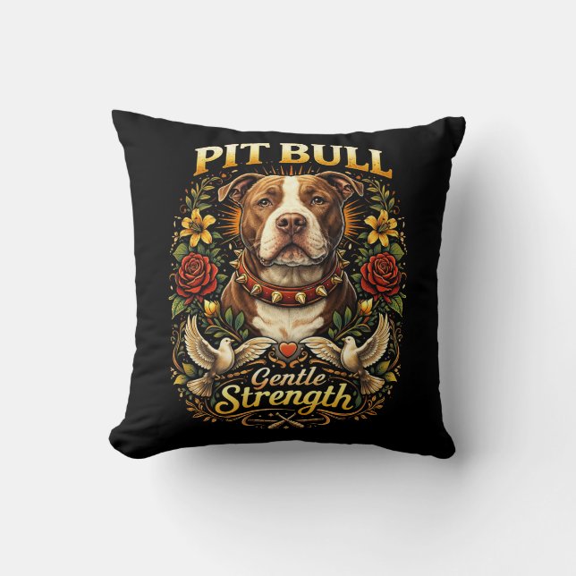Pit Bull: Gentle Strength Kussen (Voorkant)