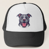 Pit Bull Graphic Art -Bully Breed Dogs- Dog Lover Trucker Pet (Voorkant)