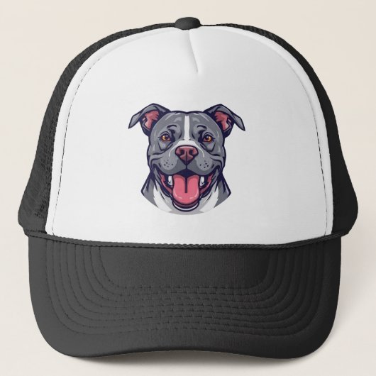 Pit Bull Graphic Art -Bully Breed Dogs- Dog Lover Trucker Pet (Voorkant)