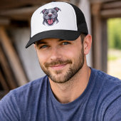 Pit Bull Graphic Art -Bully Breed Dogs- Dog Lover Trucker Pet