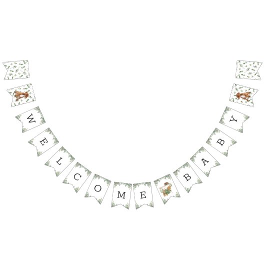 Pit Bull Greenery Baby shower Puppy bunting banner (Alle)