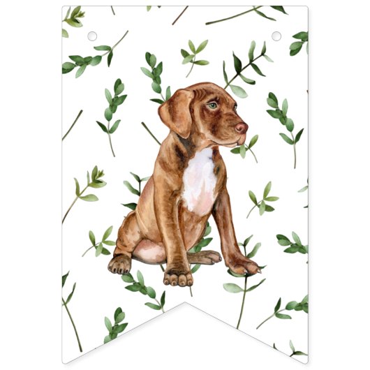 Pit Bull Greenery Baby shower Puppy bunting banner (Tweede vlag)