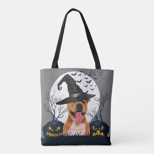 Pit Bull Halloween Pumpkin Patch Tote Bag (Achterkant)