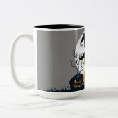 Pit Bull Halloween Pumpkin Patch Tweekleurige Koffiemok (Links)